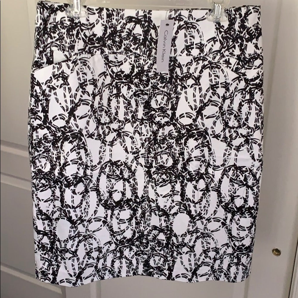 NWT Calvin Klein Polished Cotton Pencil Skirt